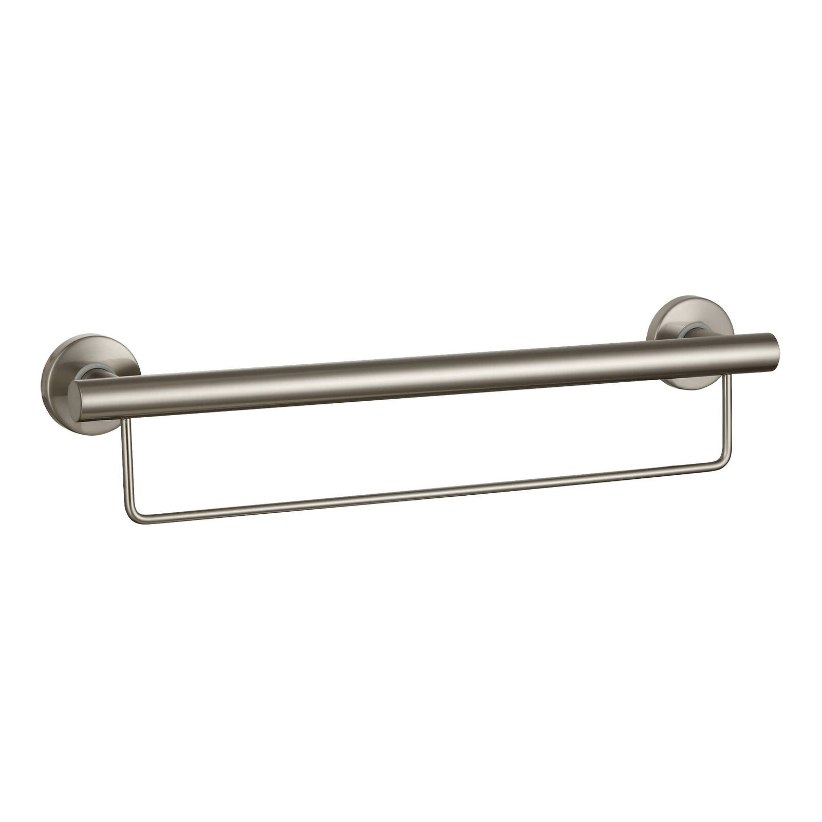 evekare 600mm Brushed Nickel Towel Rail with Grab Rail Grade 304 Stainless Steel