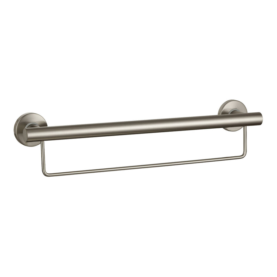 evekare 600mm Brushed Nickel Towel Rail with Grab Rail Grade 304 Stainless Steel