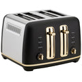 Morphy Richards Ascend Soft Gold 4 Slice Toaster - Black with Gold Accents, Variable Browning - MRSGT4B