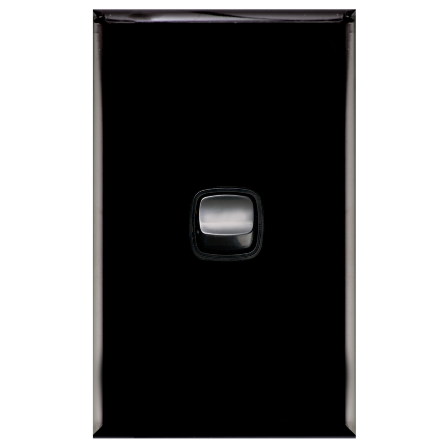 HPM Excel 1 Gang Light Switch - Matt Black - 73mm x 117mm - Durable - SuperSaverAU - view 1