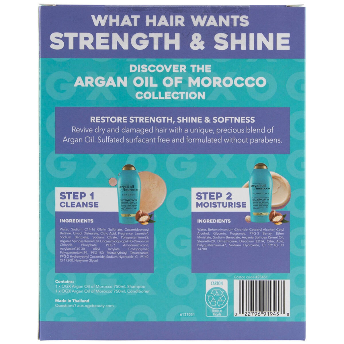 OGX Argan Oil Of Morocco Shampoo & Conditioner 2 x 750ml