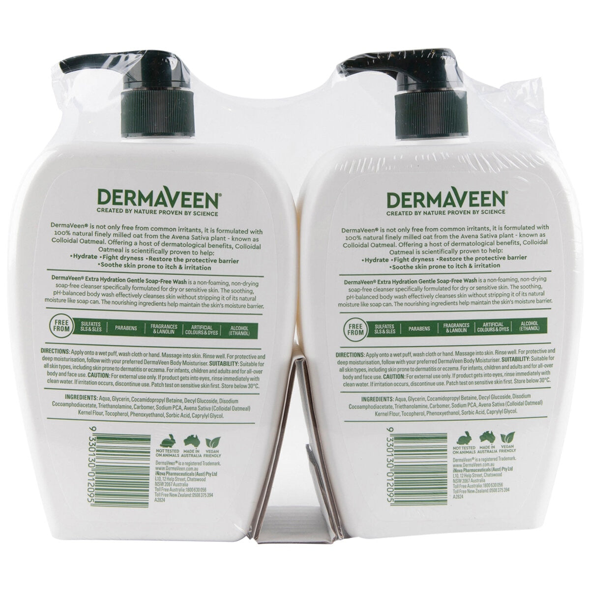 DermaVeen Extra Gentle Soap Free Wash 2x1L - SuperSaverAU - view 2