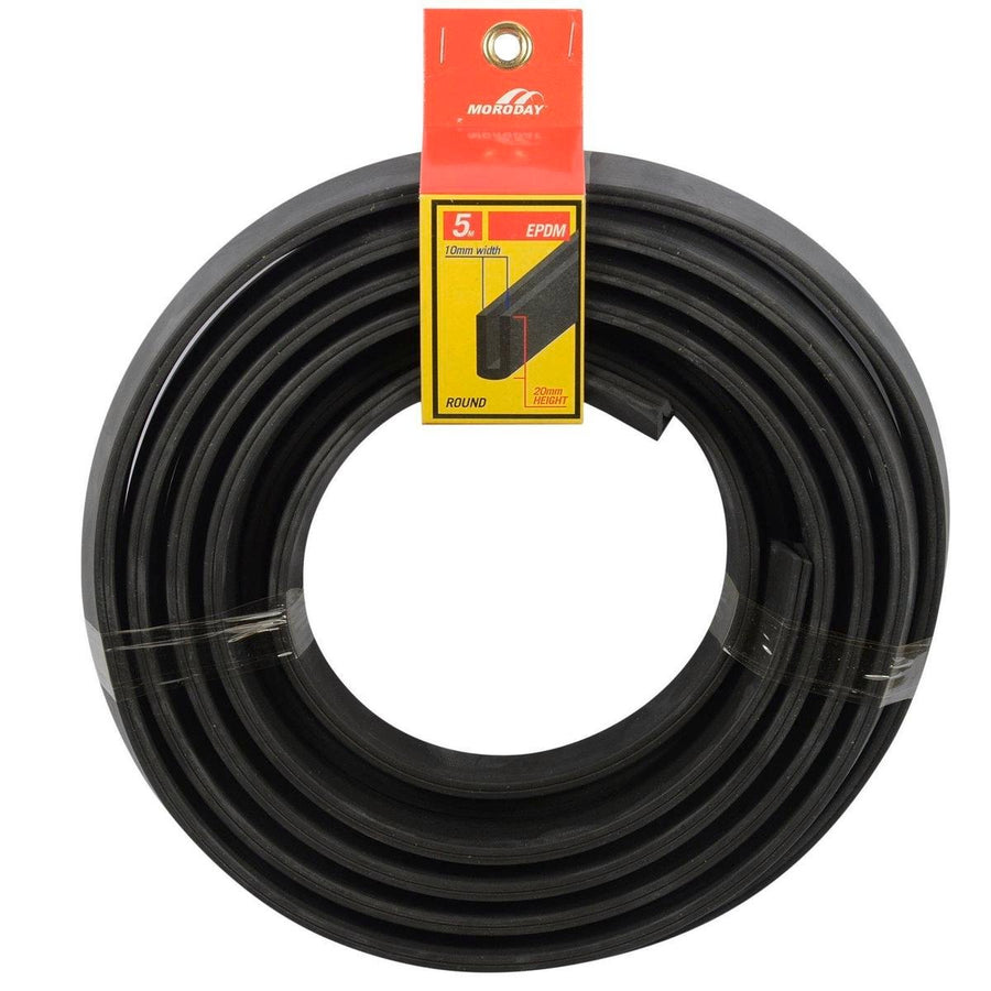 Moroday Black Round Bottom Rubber Roll 10x20mm 3m Durable EPDM - SuperSaverAU - view 1