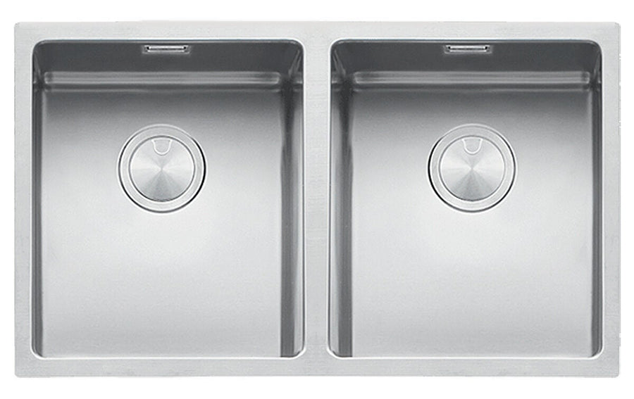 Barazza R15 double bowl sink - 1.2mm thick 304 stainless steel, topmount with overflow - 1X842I