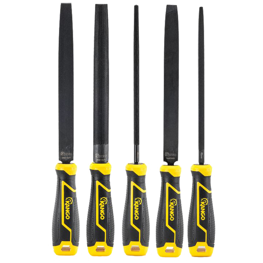 Kango 5 Piece File Set - 200mm Tempered Carbon Steel Files - Black - SuperSaverAU - view 1