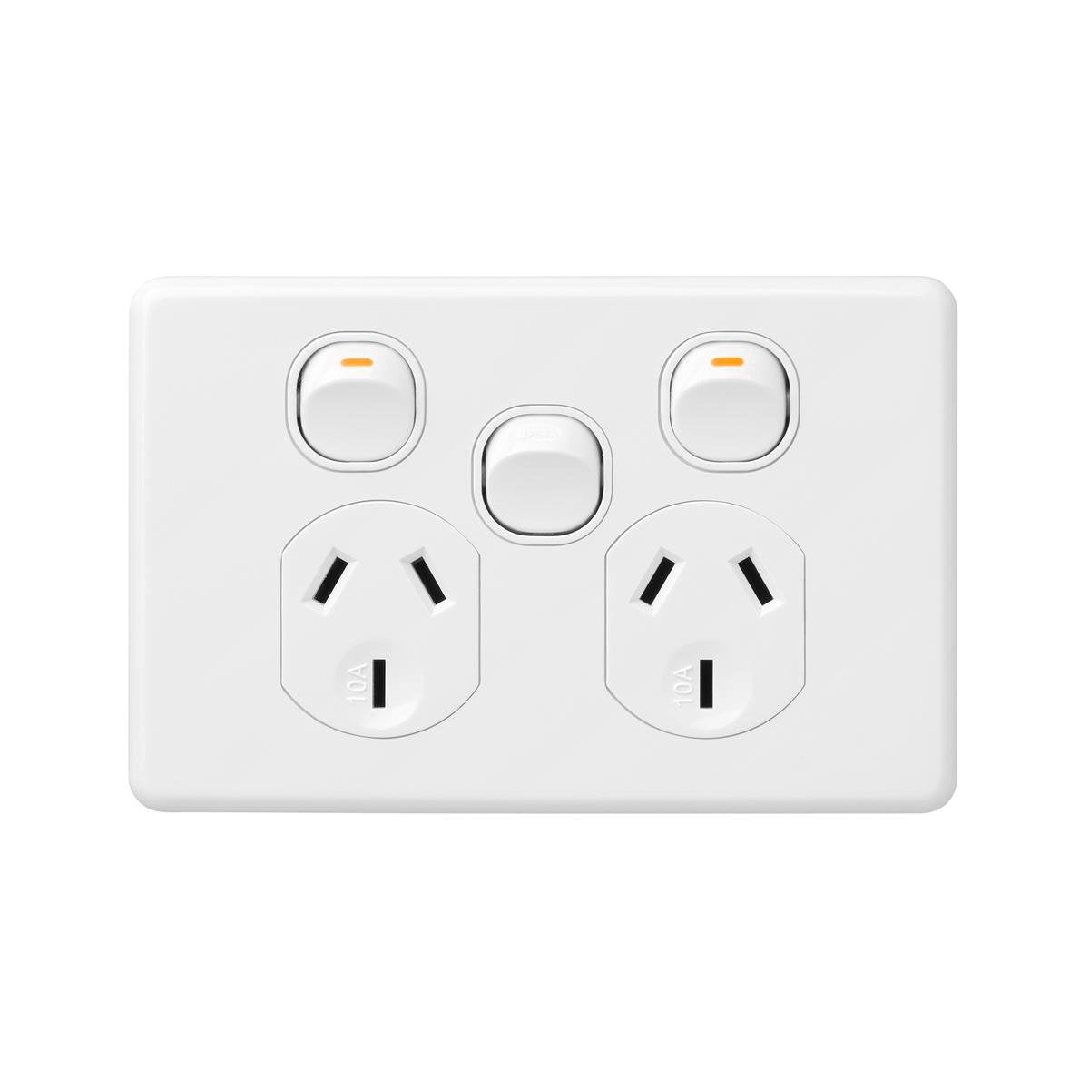 DETA X6 Double Power Point - 250V 10A Polycarbonate - Extra Switch - SuperSaverAU - view 1