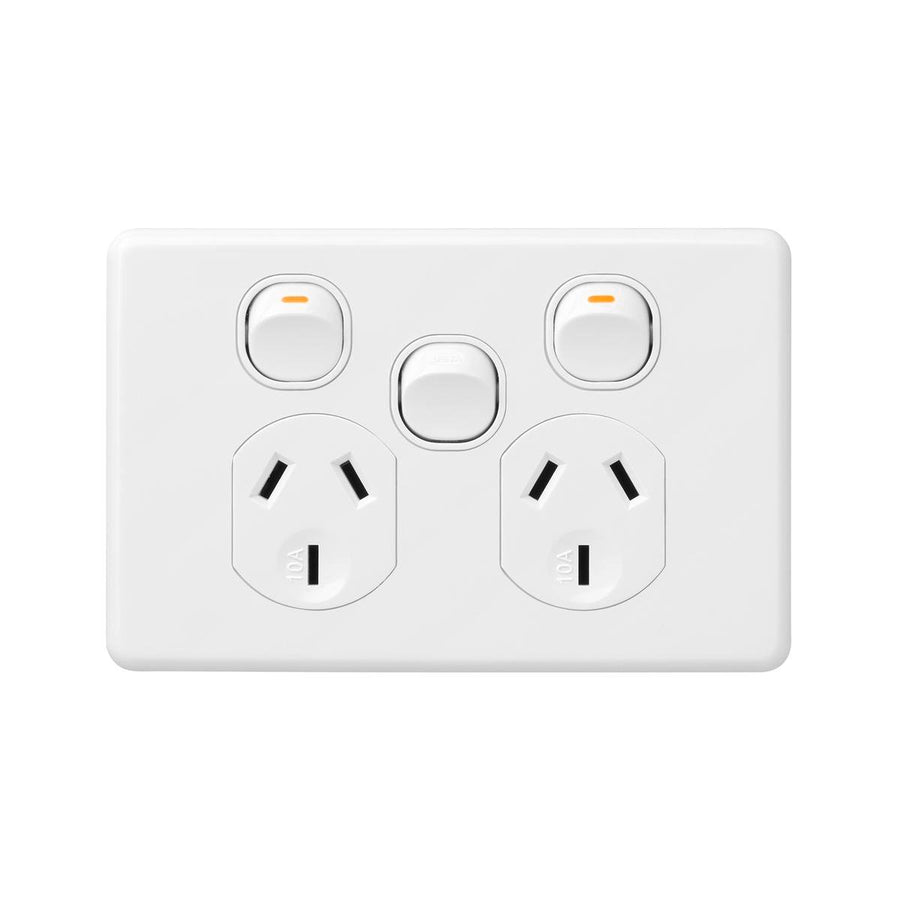 DETA X6 Double Power Point - 250V 10A Polycarbonate - Extra Switch - SuperSaverAU - view 1