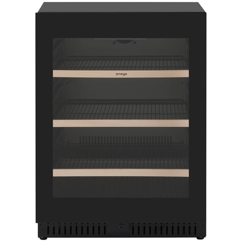 Omega 140 Can Single Zone Beverage Centre - Black Triple Glazed UV Door, Zero Clearance Hinge - OCB140SB