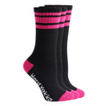 Hard Yakka Women's Bamboo Work Socks, Black/Pink, Size 3-8, 3 Pack