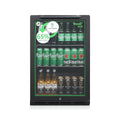 Husky 90L single door homebar drinks chiller - black, glass door, LED eco-lighting - C1HECO840BKAU