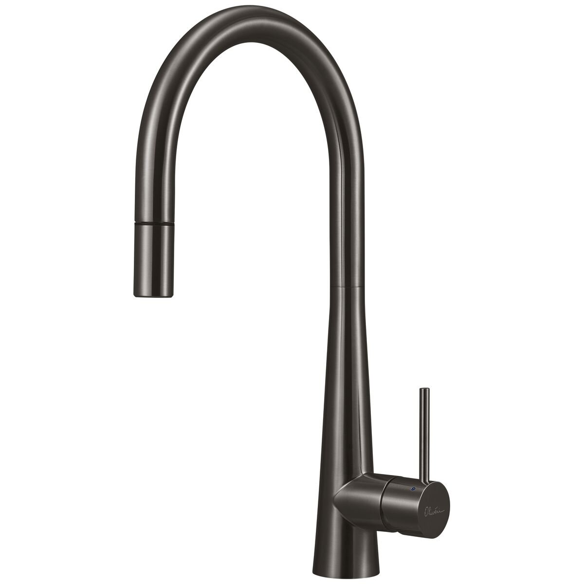 Oliveri Essente 316 stainless steel pull out gooseneck mixer tap - Gunmetal - WELS 5 star - SS31625-GM