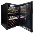 LeCavist 118L Dual Zone 56 Bottle Wine Fridge - Black, Frost Free, Double Glazed Door - LKS56VN2Z