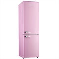 Linarie Annecy 242L Retro Bottom Mount Fridge - Pink, Silver Trim Details, Manual Defrost - LKCO250PINK