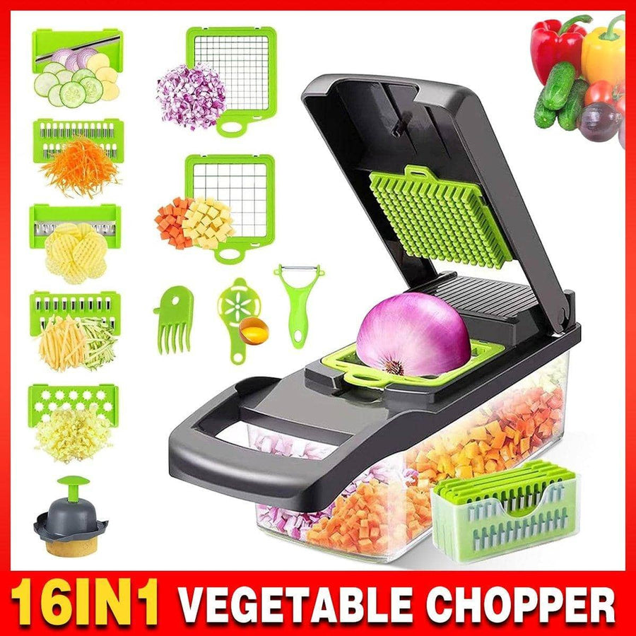 16-In-1 Multi-Functional Vegetable Chopper Potato Cucumber Slicer and Dicer Tool