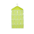16 Pocket Hanging Wardrobe Storage Organiser for Socks and Underwear - Lime Green