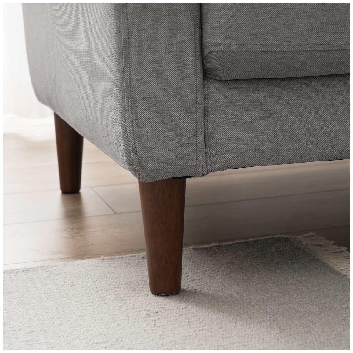 Zinus Adair Modern Armchair - Light Grey with Armrest Pockets and Tool-Free Assembly - AU-AD-LG-AC