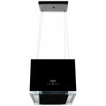 Linarie 50cm Island Rangehood - 700m³/h, 3 Fan Speeds - Black Glass Finish, Touch Controls - RAHID50BG
