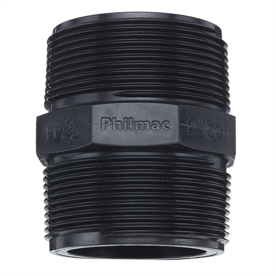 Philmac 1 Inch BSP Thread Pipe Nipple - Polypropylene - Durable Design - SuperSaverAU - view 1