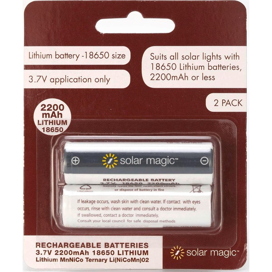 Solar Magic 2200mAh Lithium Ion Rechargeable Batteries 2 Pack - SuperSaverAU - view 1