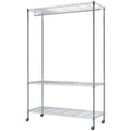 L.T. Williams 3-tier chrome wardrobe rack with shelf, large - hanging rail, top shelf - 6102