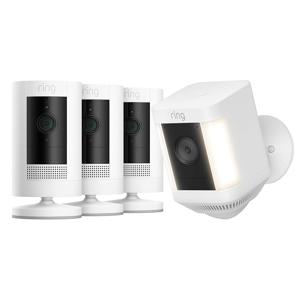 Ring Stick Up Cam Battery 3 Pack (White) + Spotlight Cam Plus Battery (White) - SuperSaverAU - view 2