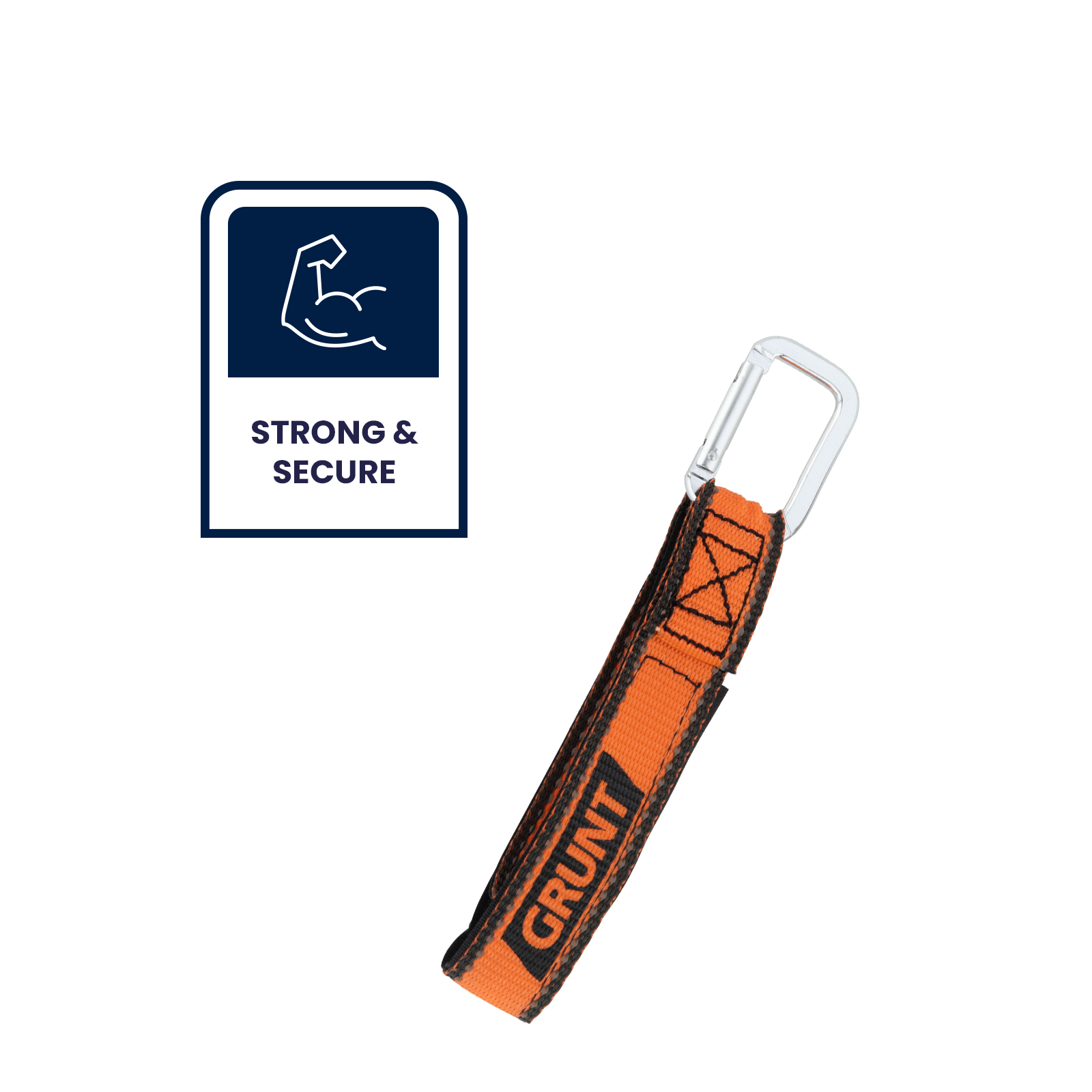 Grunt 20cm Handy Hanger with Carabiner Clip, Adjustable Hook & Loop