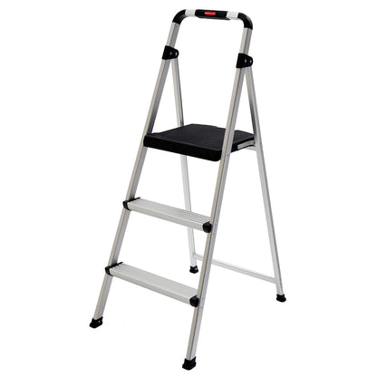 Rubbermaid 3-Step Aluminum Folding Stool – Lightweight, Durable & Slip-Resistant