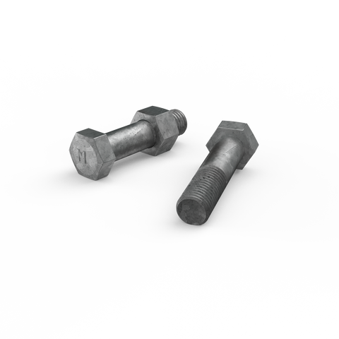 Zenith M16 x 65mm Hot Dip Galvanised Hex Head Bolts and Nuts Each - SuperSaverAU - view 1