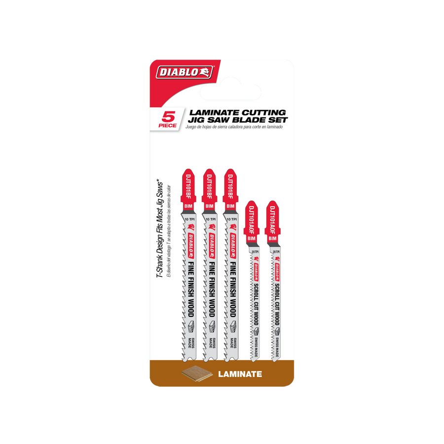 Diablo 77mm Bi Metal Jig Saw Blade - Scroll Cut Wood Laminate - 5 Pack - Durable Precision Cutting - SuperSaverAU - view 1