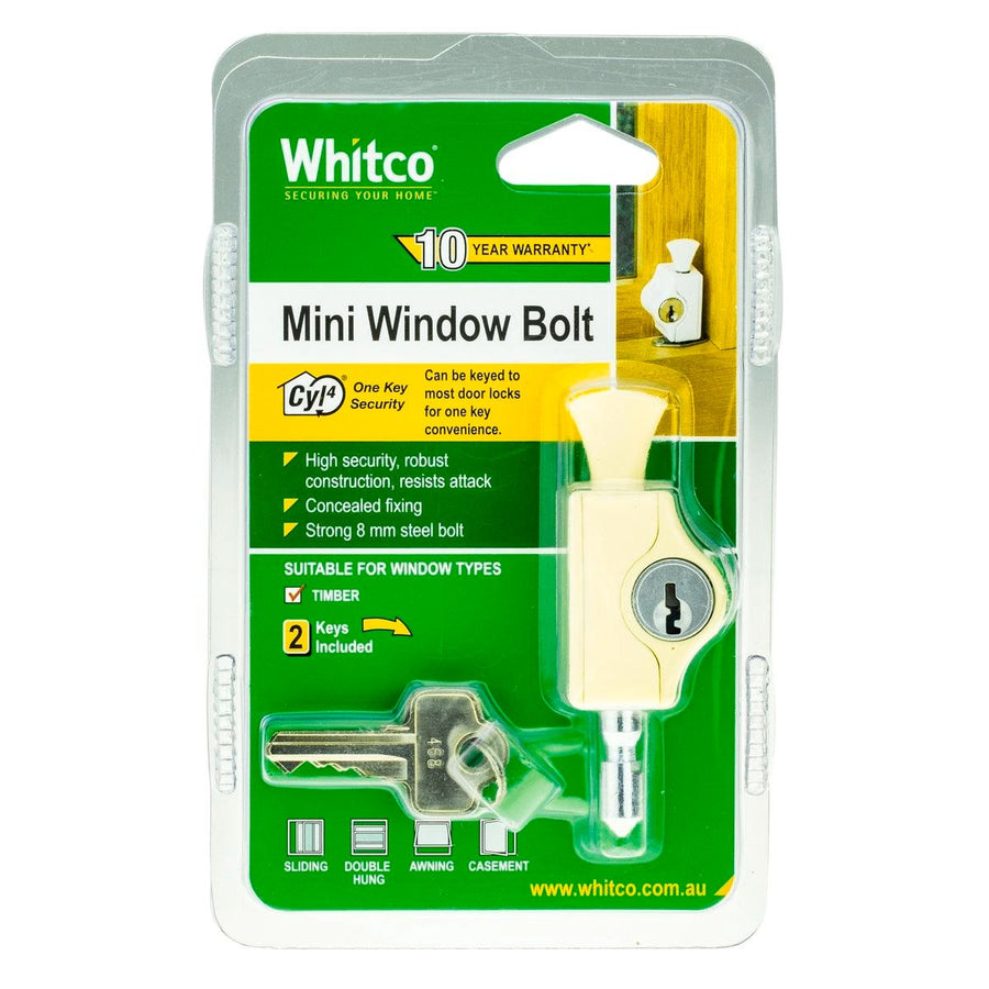 Whitco Primrose Mini Bolt Lock - High Security Window Lock - 1 Pack - SuperSaverAU - view 1