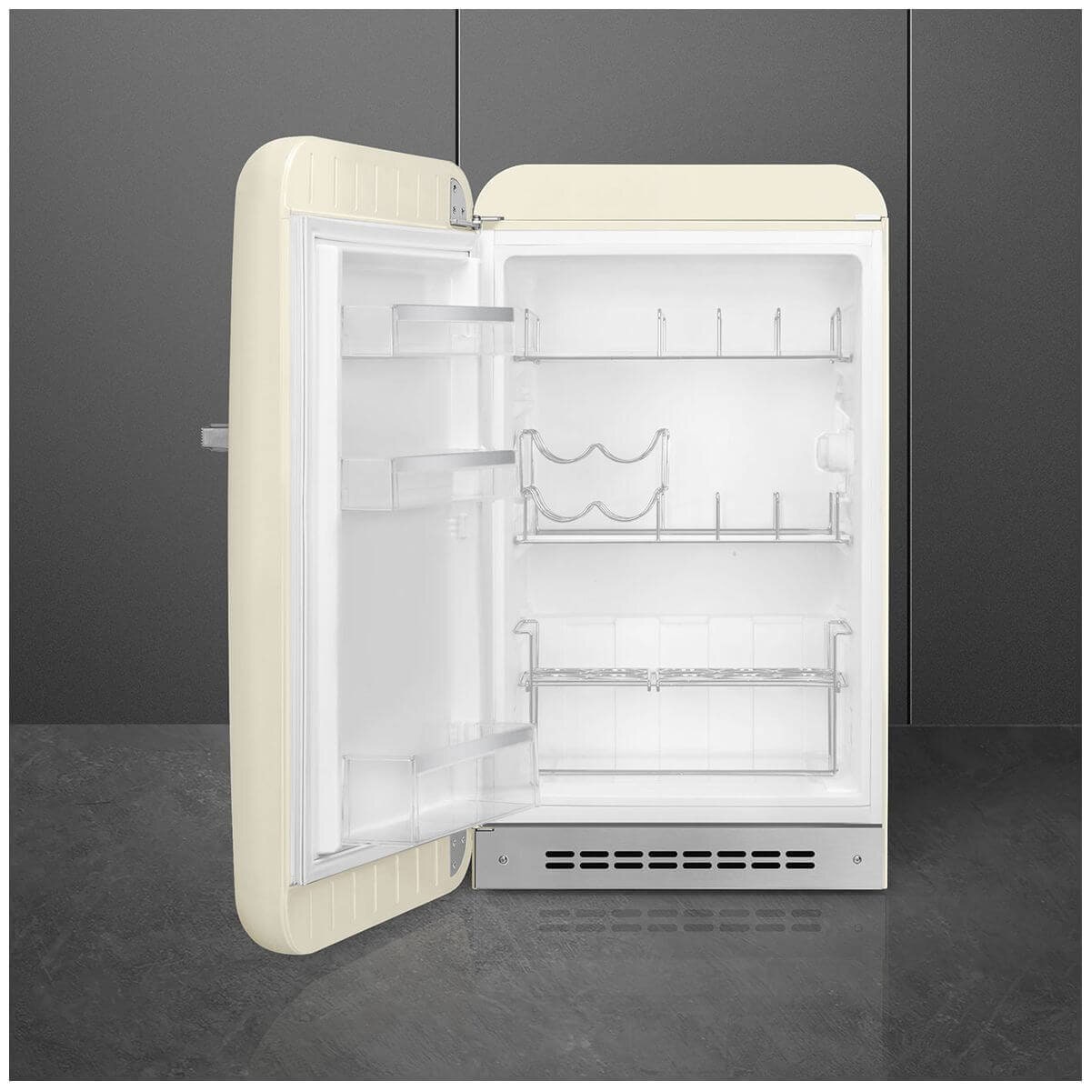 Smeg 50s Retro Style Happy 135L bar fridge - left hinge, cream, 6 star energy rating - FAB10HLCR6