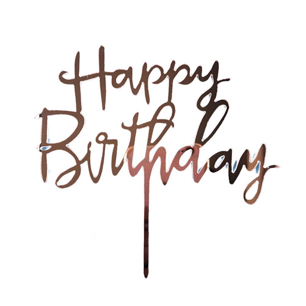 Acrylic Happy Birthday Cake Topper Card for Party Decor – Pink P20 - view 59