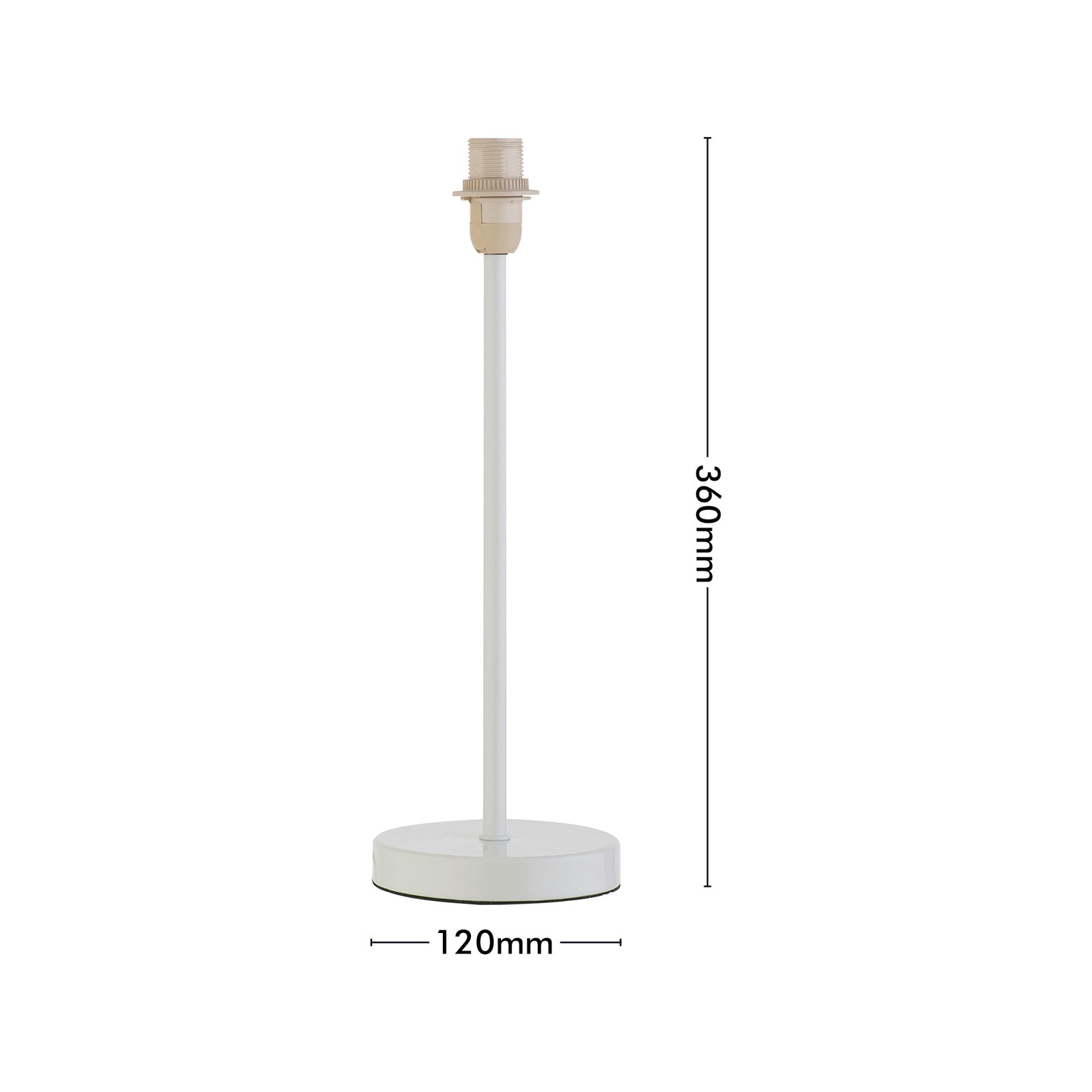 Verve Design Mardin 36cm Lamp Base AM660WE, E14 In-Line Switch, White Metal
