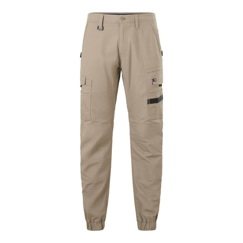 Citeco Khaki Cuffed Cargo Ripstop Pants - 235gsm Stretch Ripstop, Size 82R
