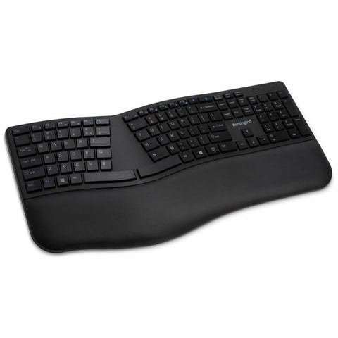 Kensington Pro Fit Ergo Wireless Keyboard - Split Sloped Layout, Wrist Rest, Quiet Keys, Black - 4830591