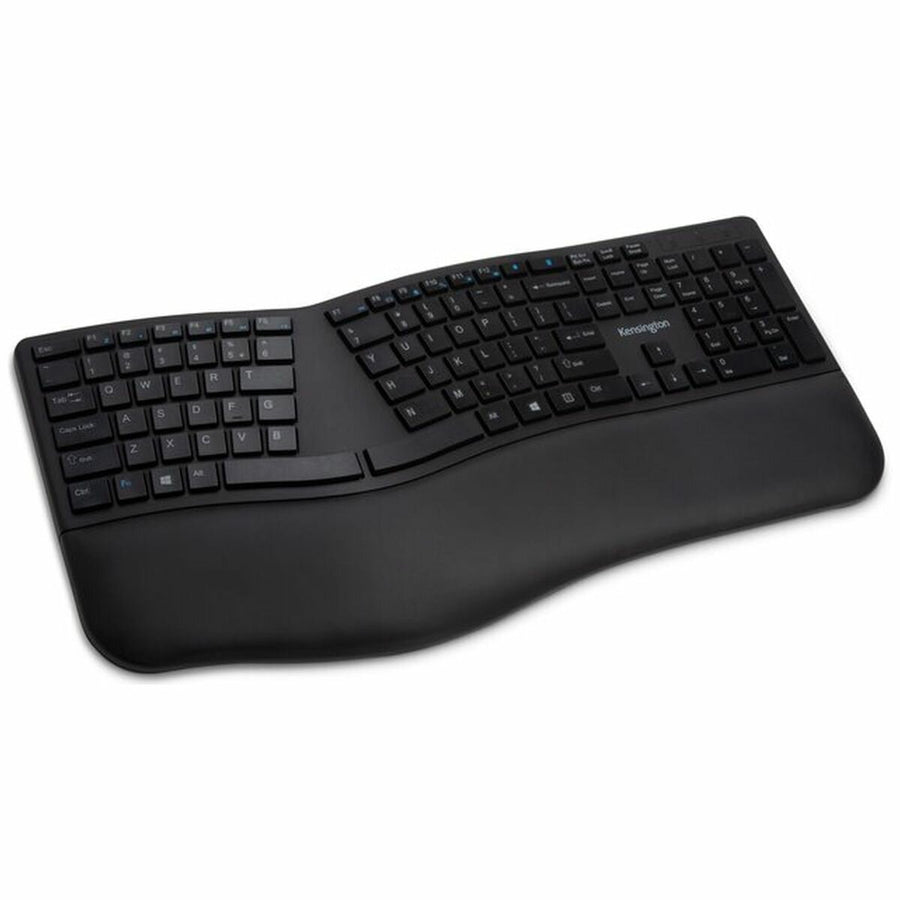 Kensington Pro Fit Ergo Wireless Keyboard - Split Sloped Layout, Wrist Rest, Quiet Keys, Black - 4830591