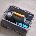 Ezy Storage 22L Bunker Tough Heavy Duty Caddy - Charcoal - Modular Stacking - SuperSaverAU - view 4
