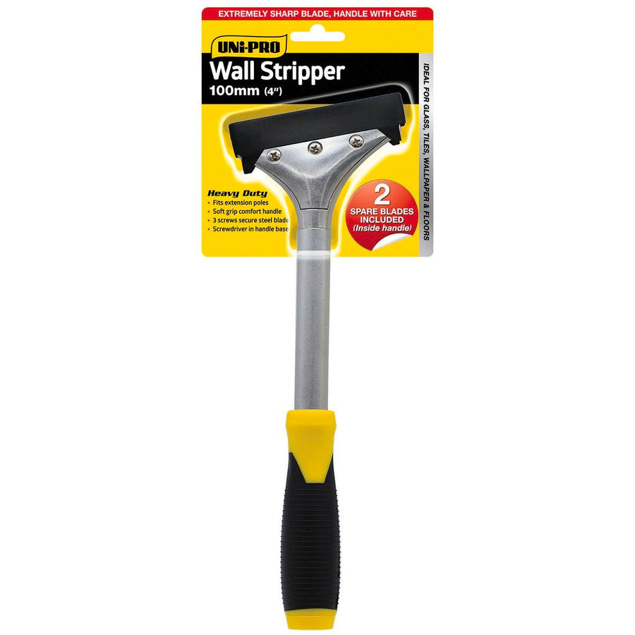 Uni Pro Heavy Duty Wall Stripper 100mm - Black Yellow Chrome - 3 Blades - SuperSaverAU - view 1
