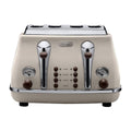 Delonghi Icona Vintage 4 Slice Toaster 325mm Beige - Stainless Steel - Extra Wide Slots - SuperSaverAU - view 1