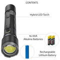 IronHorse 1100lm Hybrid Dual Power Aluminium Torch Flashlight Rechargeable AT02490