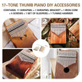17 Tone Thumb Piano Repair Kit with Metal Keys, Soundboard and Tuning Hammer - view 5