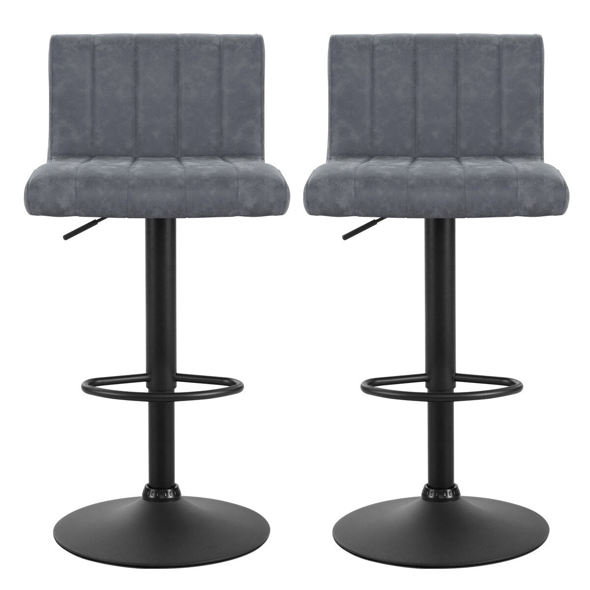 Artiss Gaslift Swivel Bar Stool Grey 2 Pack - SuperSaverAU - view 2