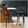 Artiss Swivel Leather Back Wooden Bar Stool Black 2 Pack - SuperSaverAU - view 3
