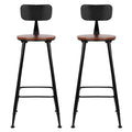 Artiss Vintage Industrial Bar Stool Walnut 2 Pack - SuperSaverAU - view 2
