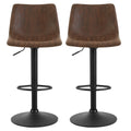 Artiss Kitchen Bar Stools Gas Lift Vintage Leather Brown 2 Pack - SuperSaverAU - view 2