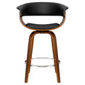 Artiss Bar Stool Fixed Leather Back Wooden Black - SuperSaverAU - view 1