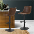 Artiss Kitchen Bar Stools Gas Lift Vintage Leather Brown 2 Pack - SuperSaverAU - view 3