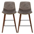 Artiss Cafe Barstool Wood Walnut 2 Pack - SuperSaverAU - view 2