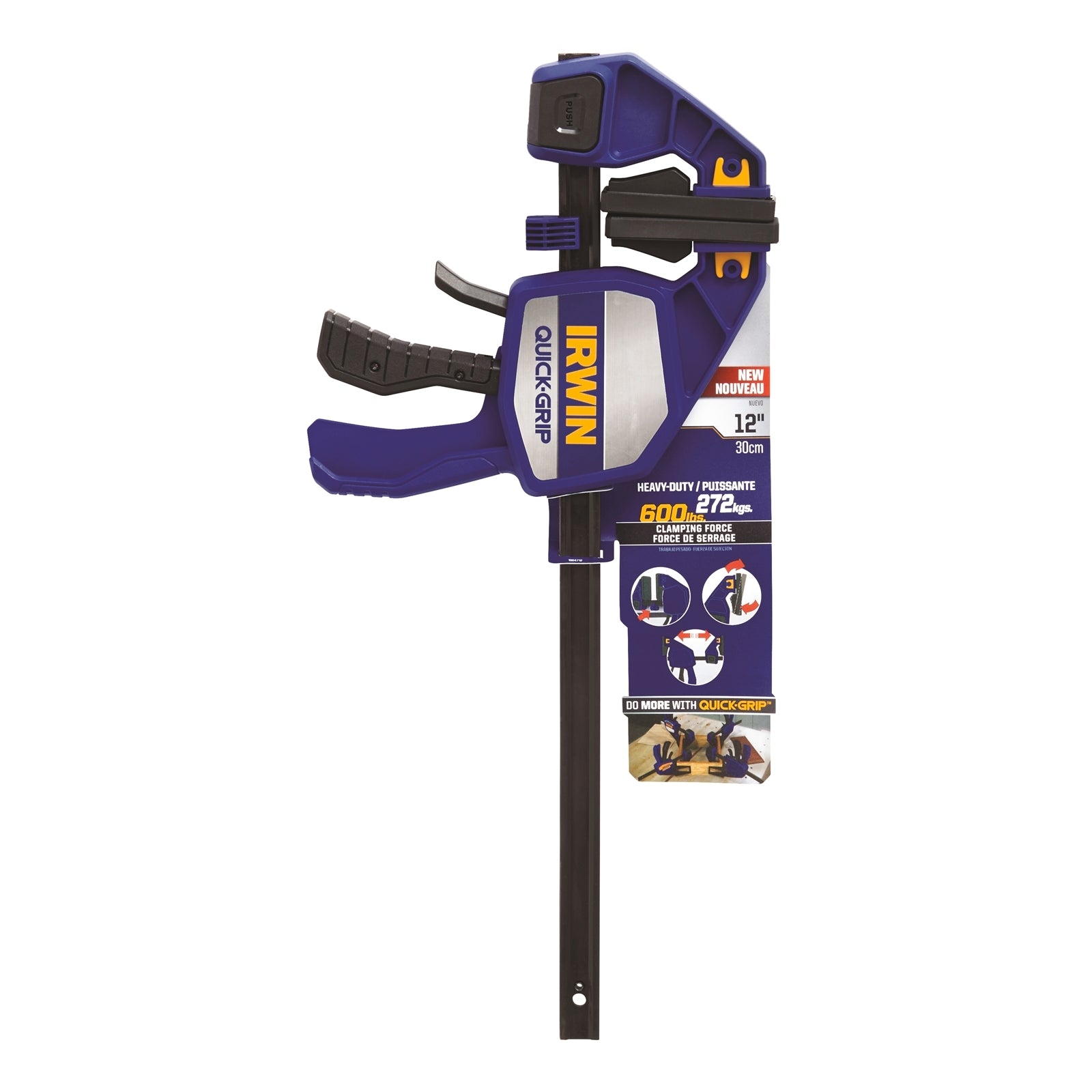 Irwin 300mm Heavy Duty Quick-Grip Bar Clamp One-Handed Steel 272kg