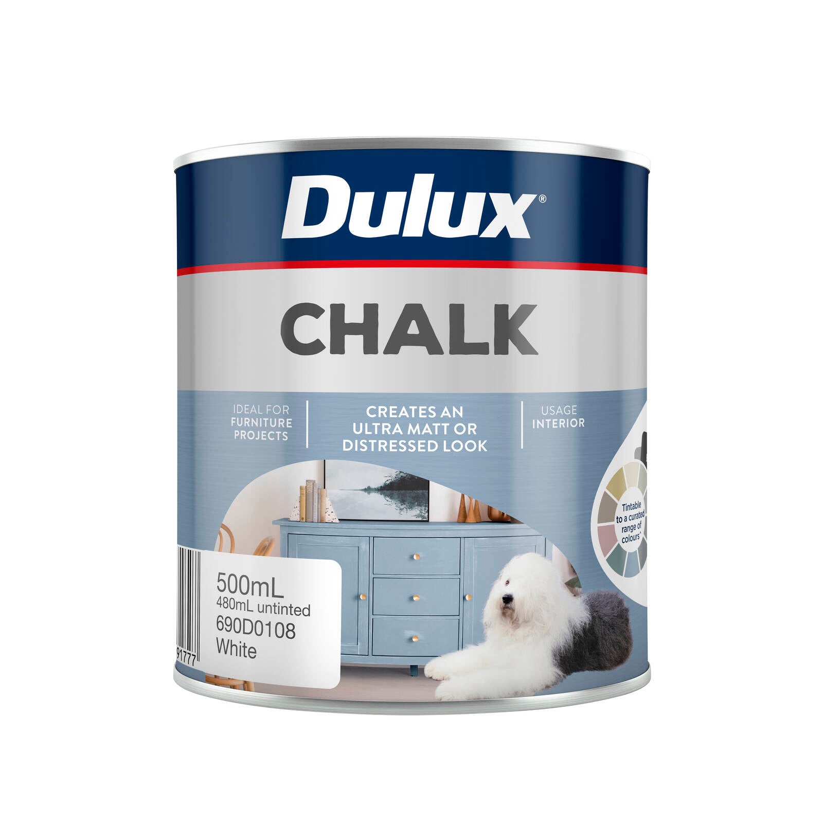 Dulux Design Chalk Effect 500ml White Base Matt Indoor Tintable